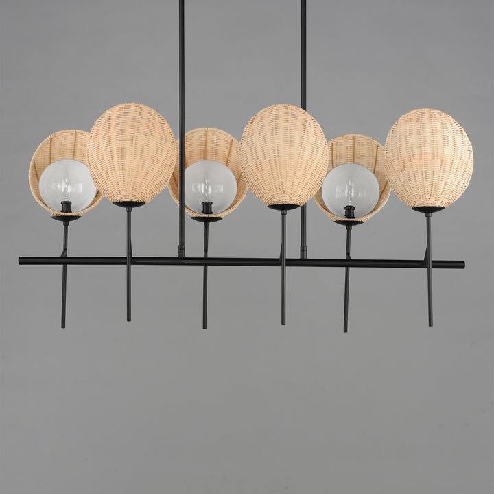 Maldives 6-Light Linear Chandelier NABK alternate view