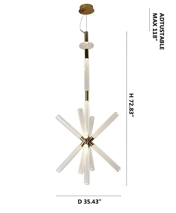 Sputnik Clear Glass LED Chandelier with Hardware by Bethel - view 6