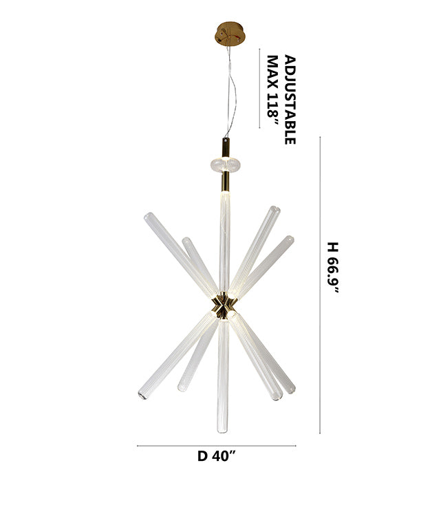 Sputnik Clear Glass LED Chandelier with Hardware by Bethel - view 14