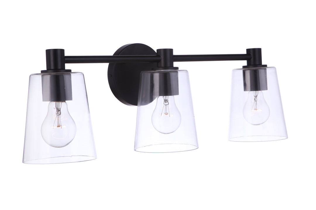 Emilio Vanity Light in Flat Black by Craftmade