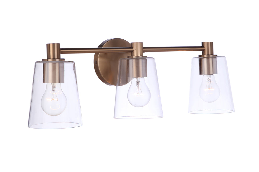 Emilio Vanity Light in Satin Brass by Craftmade