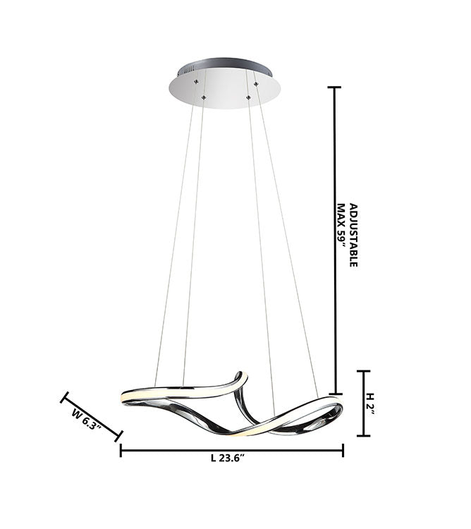 Twisted Frame LED Chandelier with Diffuser by Bethel - view 7