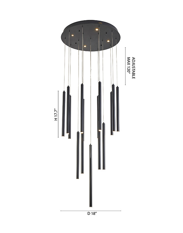 Flushed LED Ceiling Fixture with Hanging Pendants by Bethel - view 9