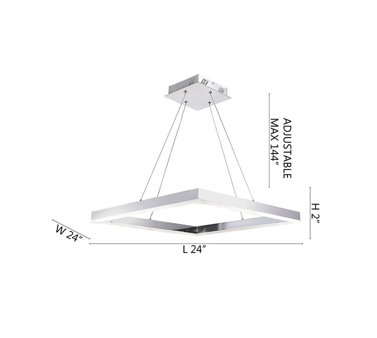 Framed LED Chandelier with Acrylic Diffuser by Bethel - view 2