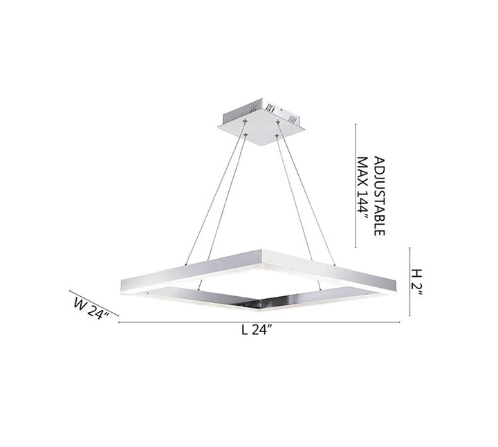 Framed LED Chandelier with Acrylic Diffuser by Bethel - view 2