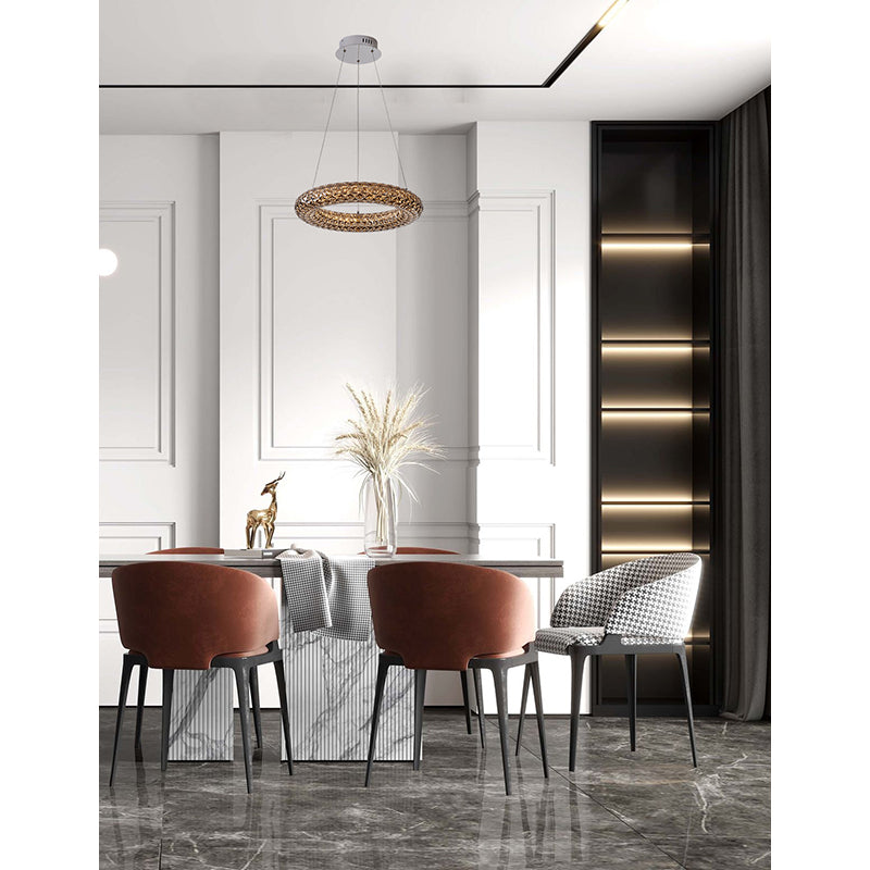 Clear Acrylic Halo Ring Chandelier with Hardware by Bethel - view 15