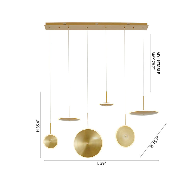 Gold Frame with Six LED Saucer Lights by Bethel - view 8