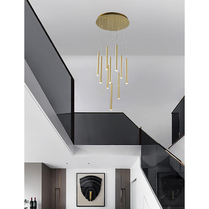 Gold Aluminum Frame Hanging Chandelier by Bethel - view 4