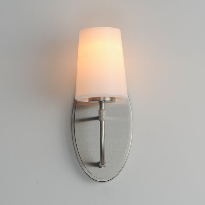 Durham Sconce White / Satin Nickel alternate view