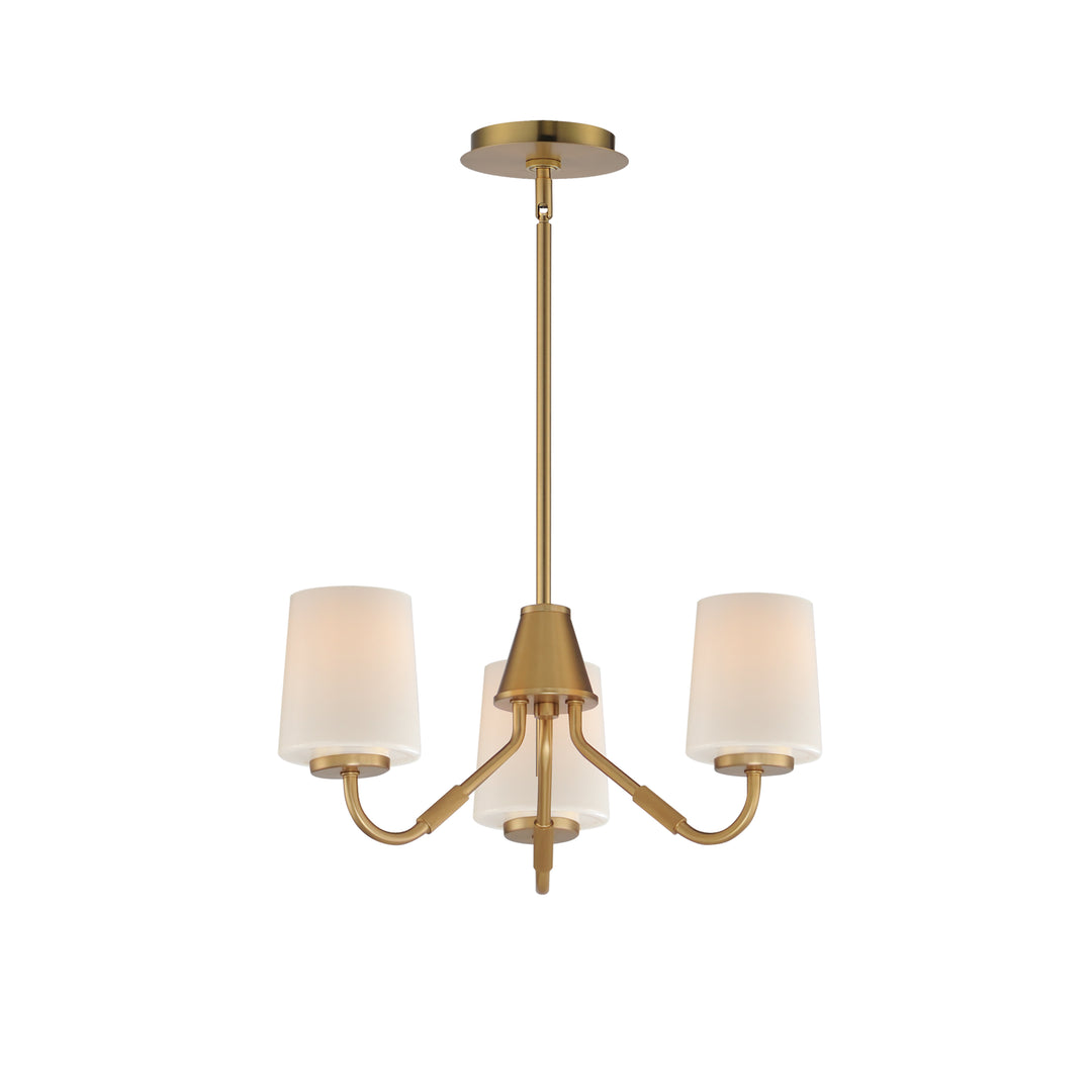 Durham Chandelier White / Natural Aged Brass