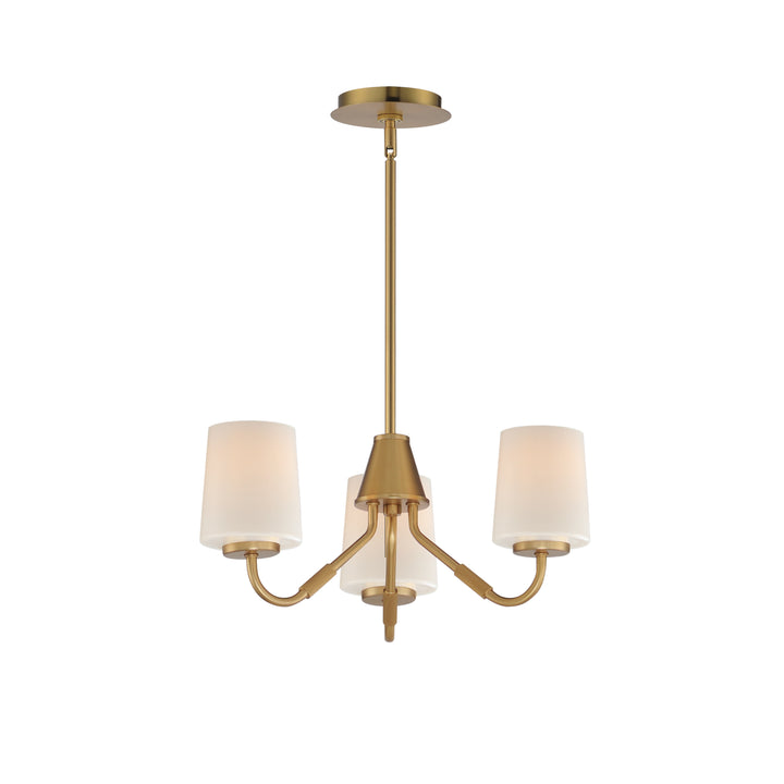 Durham Chandelier White / Natural Aged Brass