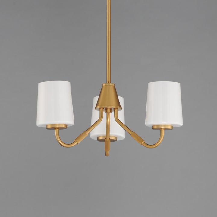 Durham Chandelier White / Natural Aged Brass alternate view