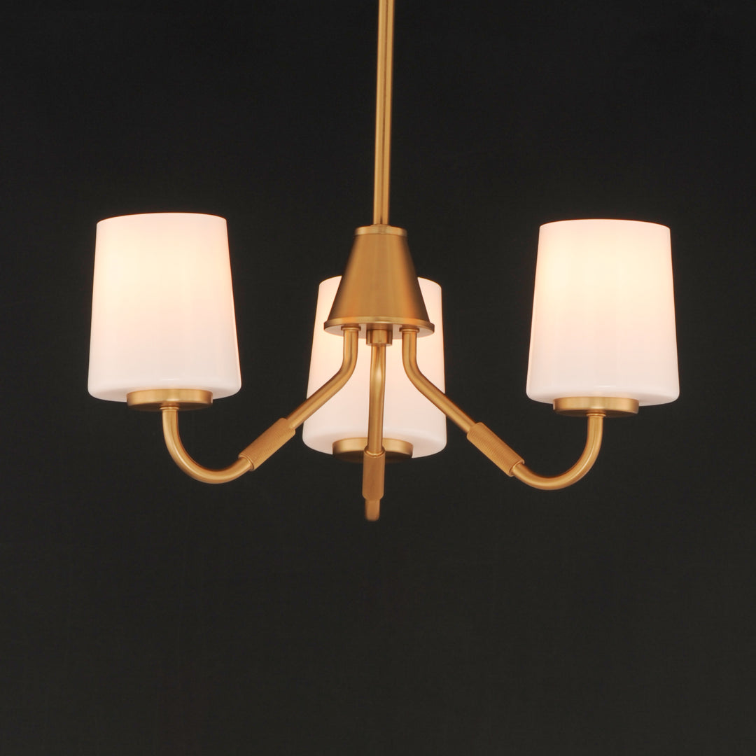 Durham Chandelier White / Natural Aged Brass alternate view
