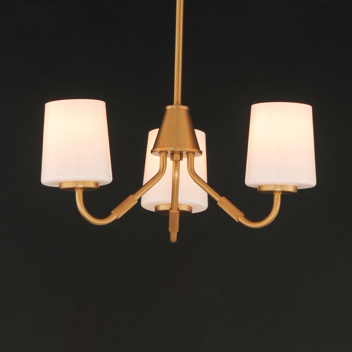 Durham Chandelier White / Natural Aged Brass alternate view