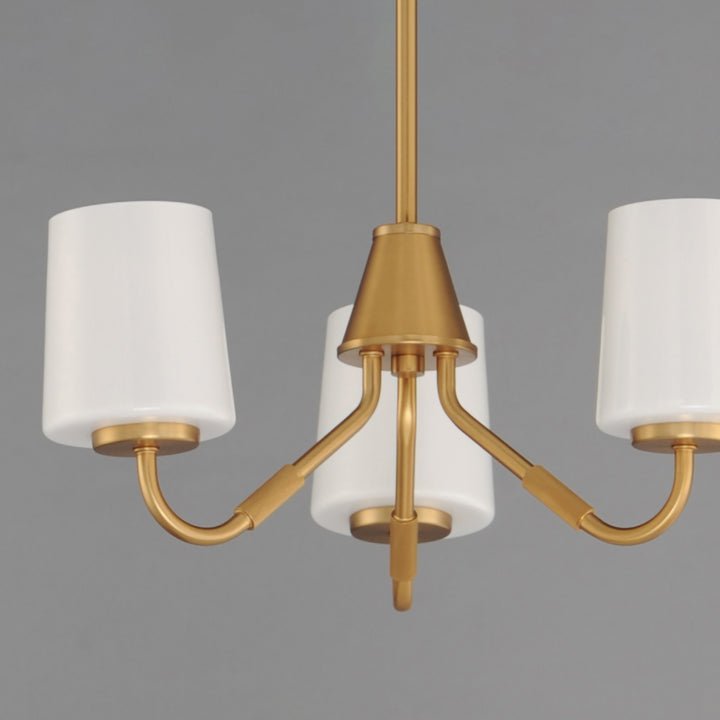 Durham Chandelier White / Natural Aged Brass alternate view