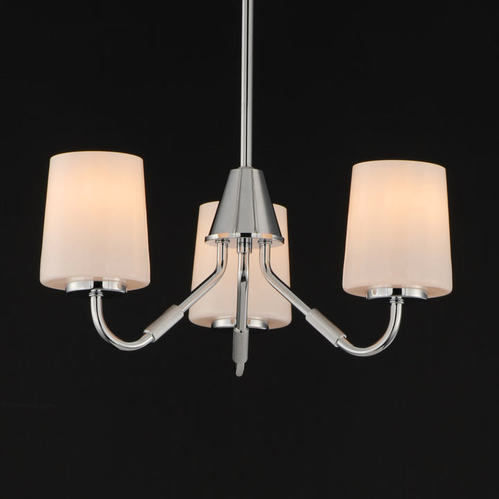 Durham Chandelier White / Polished Chrome alternate view