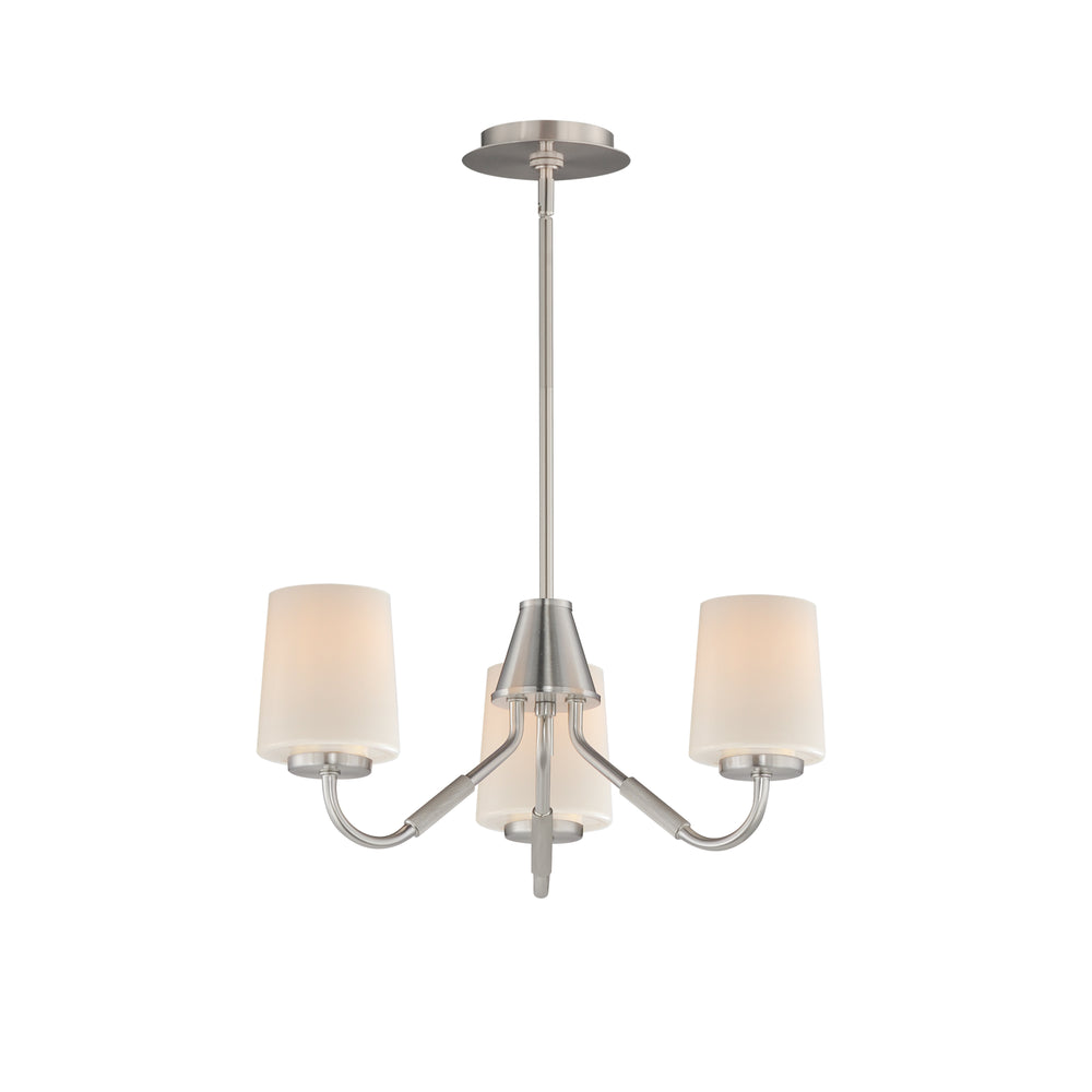 Durham Chandelier White / Satin Nickel