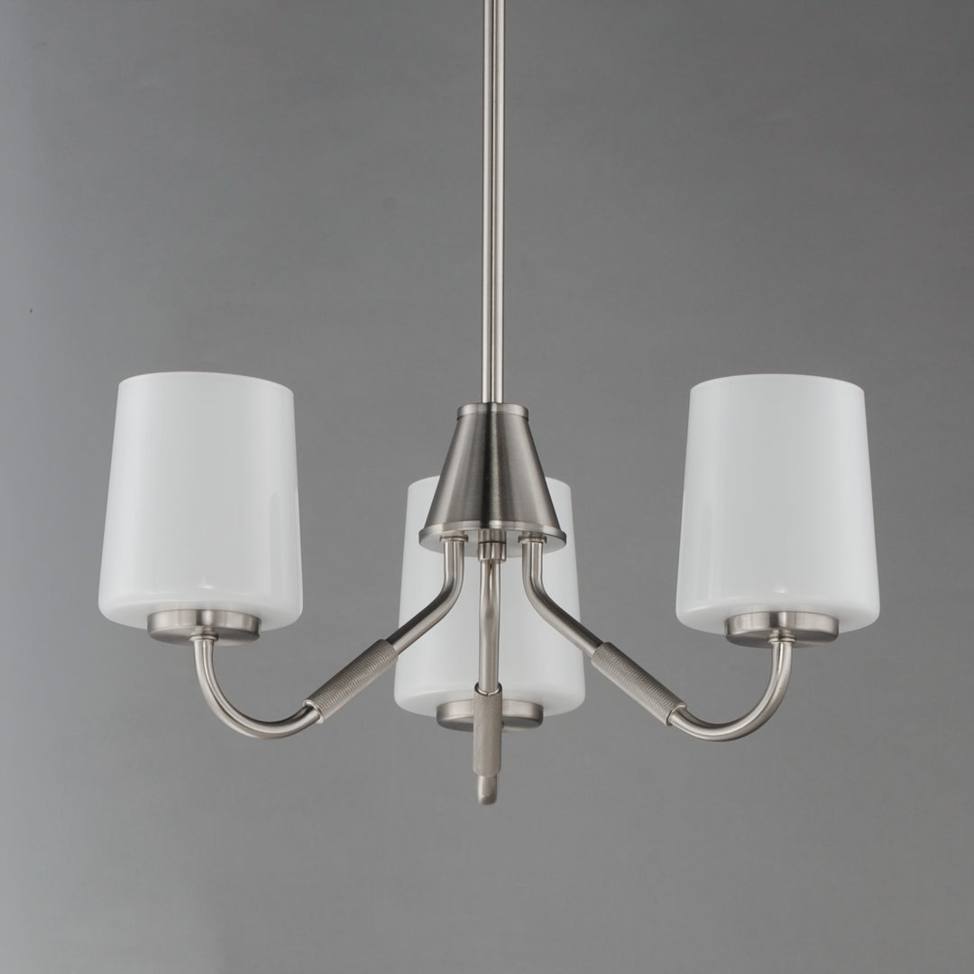 Durham Chandelier White / Satin Nickel alternate view