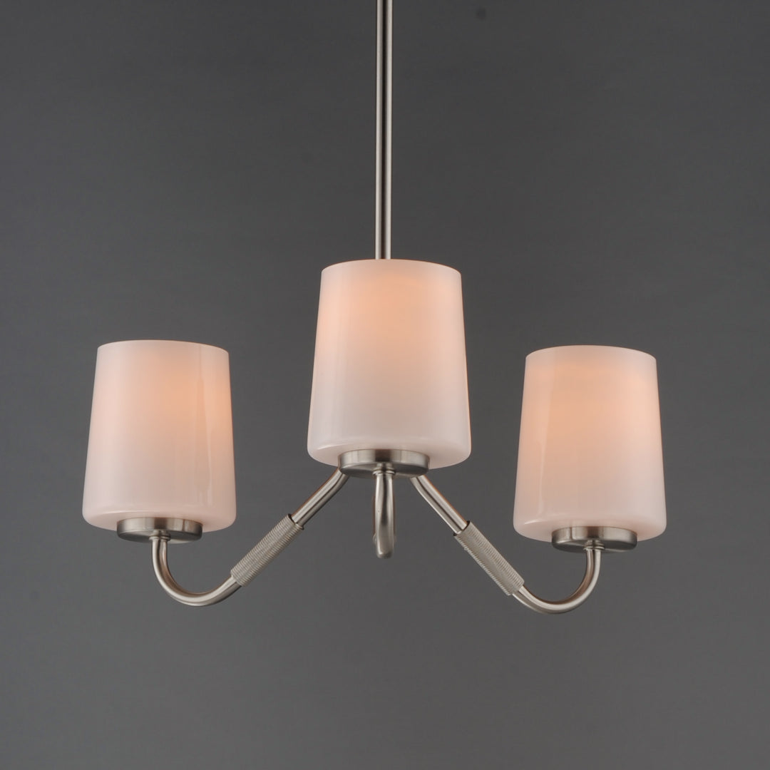 Durham Chandelier White / Satin Nickel alternate view