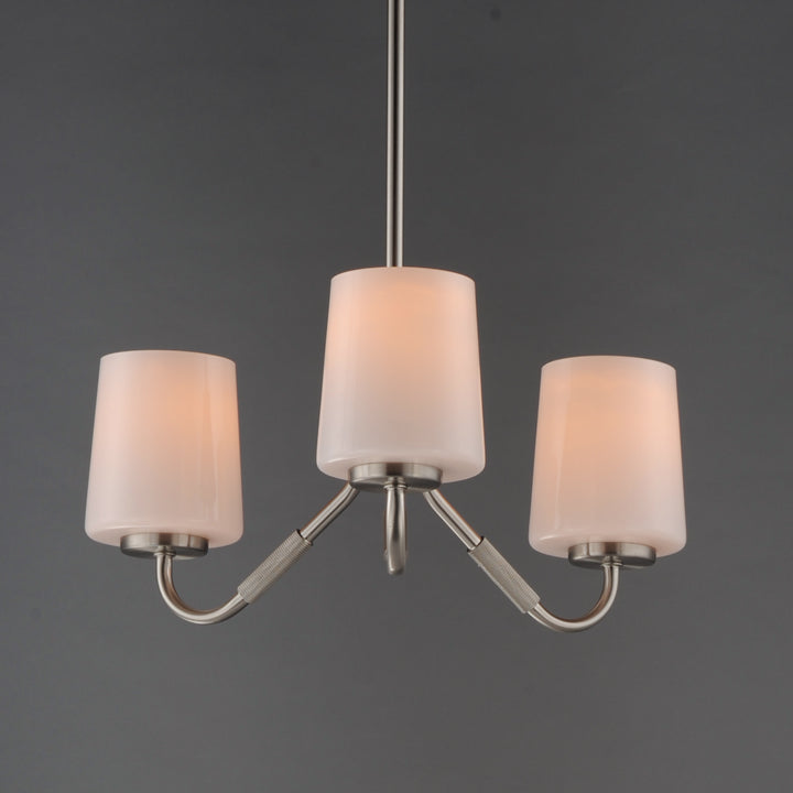 Durham Chandelier White / Satin Nickel alternate view
