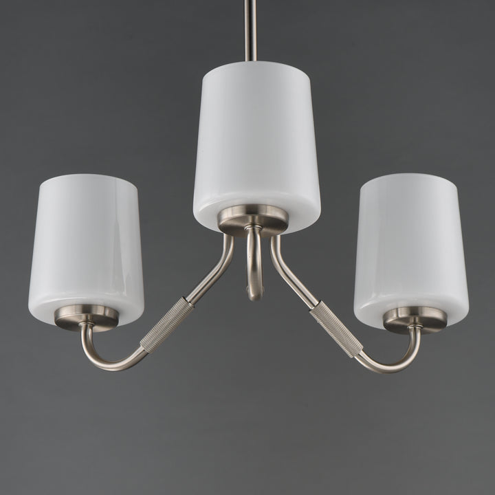 Durham Chandelier White / Satin Nickel alternate view