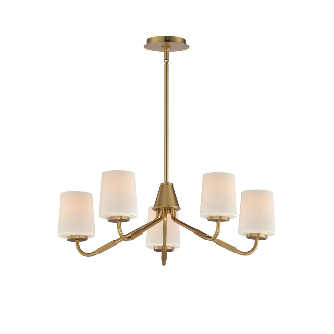 Durham Chandelier White / Natural Aged Brass