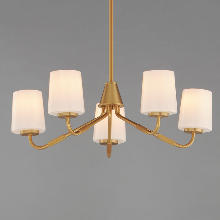 Durham Chandelier White / Natural Aged Brass alternate view