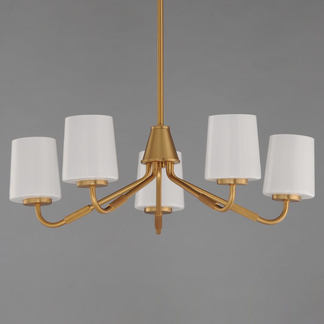 Durham Chandelier White / Natural Aged Brass alternate view