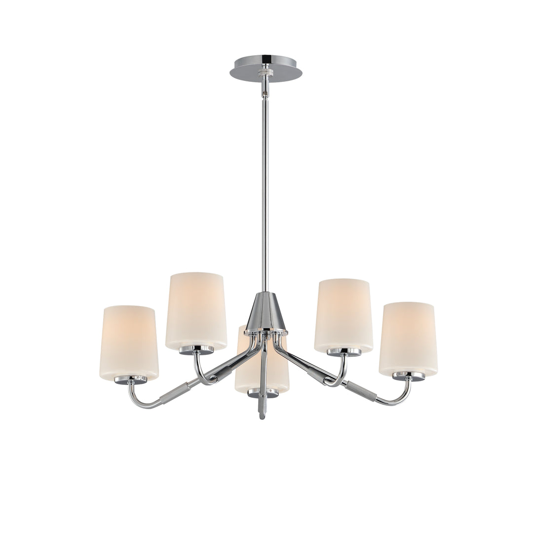 Durham Chandelier White / Polished Chrome