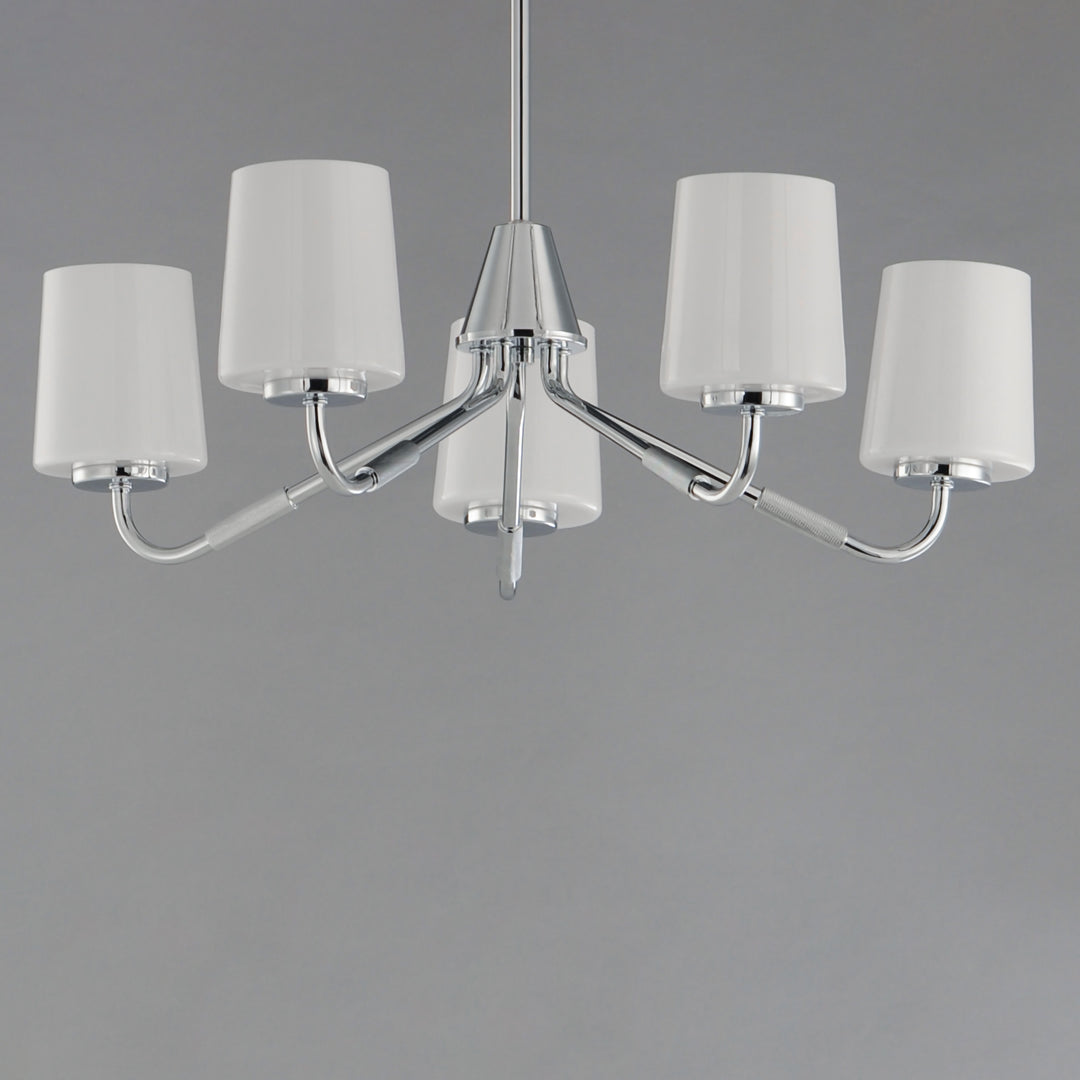 Durham Chandelier White / Polished Chrome alternate view