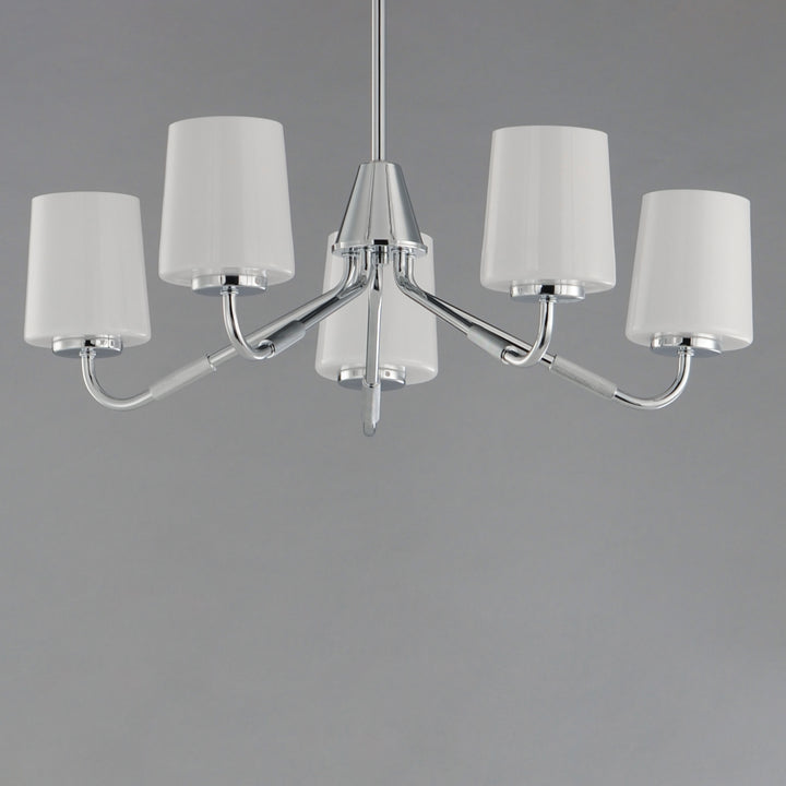 Durham Chandelier White / Polished Chrome alternate view