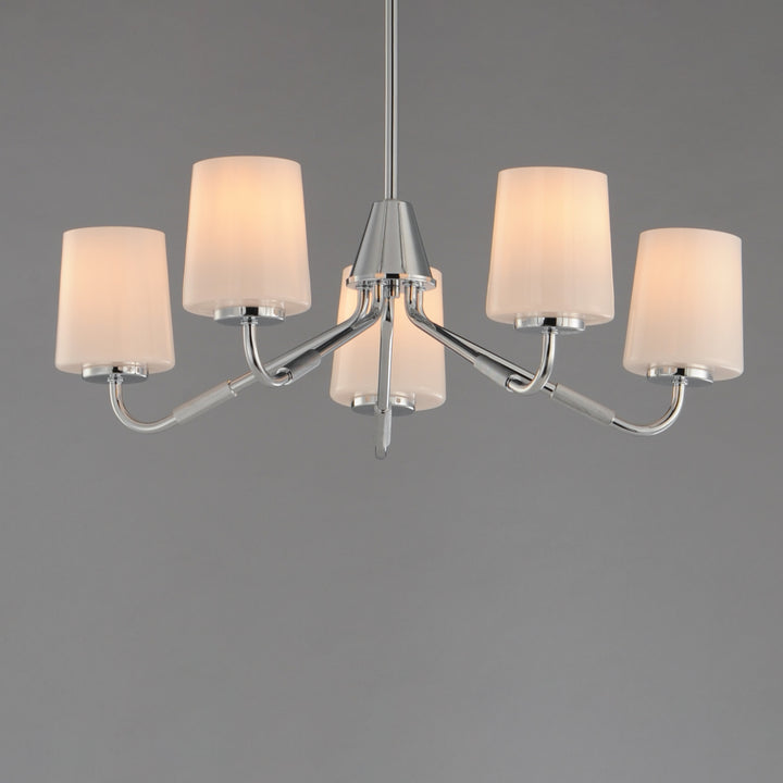 Durham Chandelier White / Polished Chrome alternate view