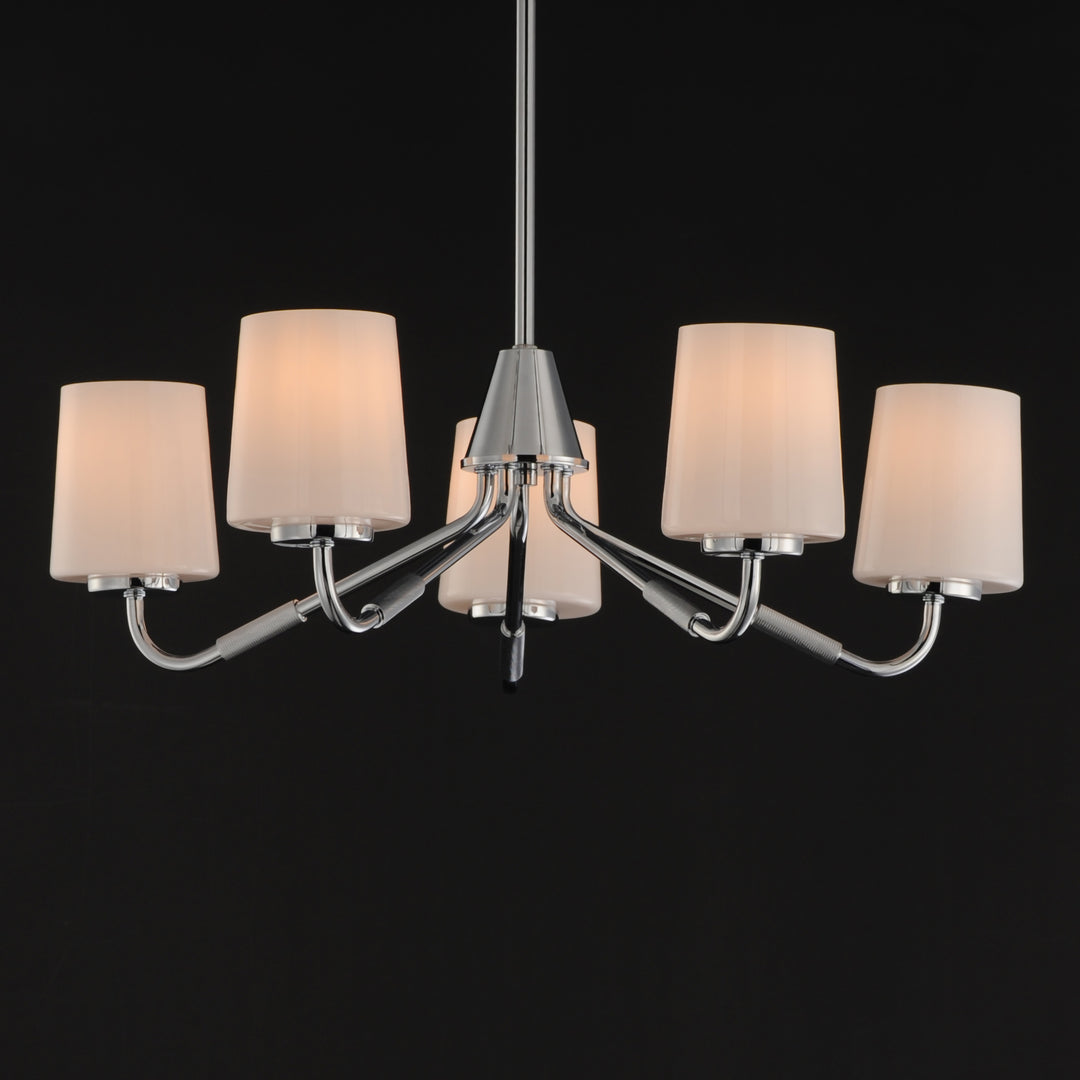 Durham Chandelier White / Polished Chrome alternate view