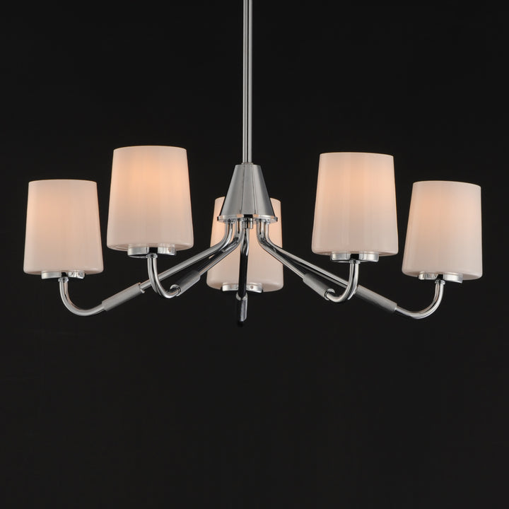 Durham Chandelier White / Polished Chrome alternate view