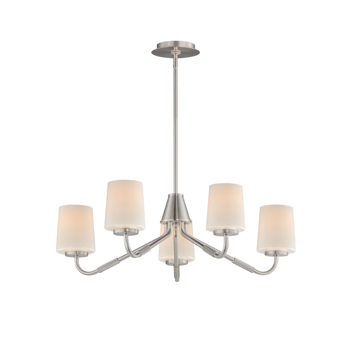 Durham Chandelier White / Satin Nickel