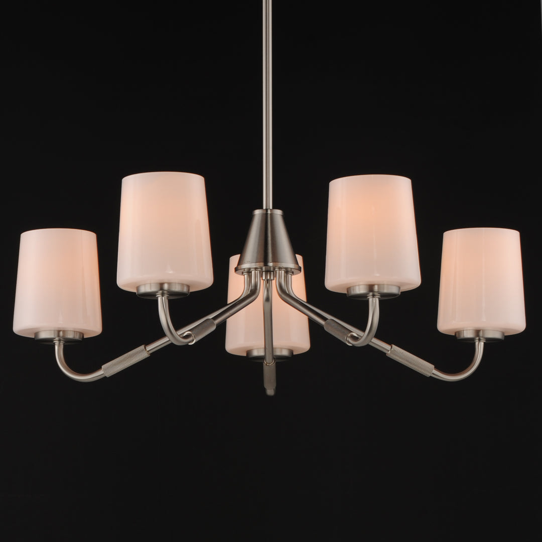 Durham Chandelier White / Satin Nickel alternate view