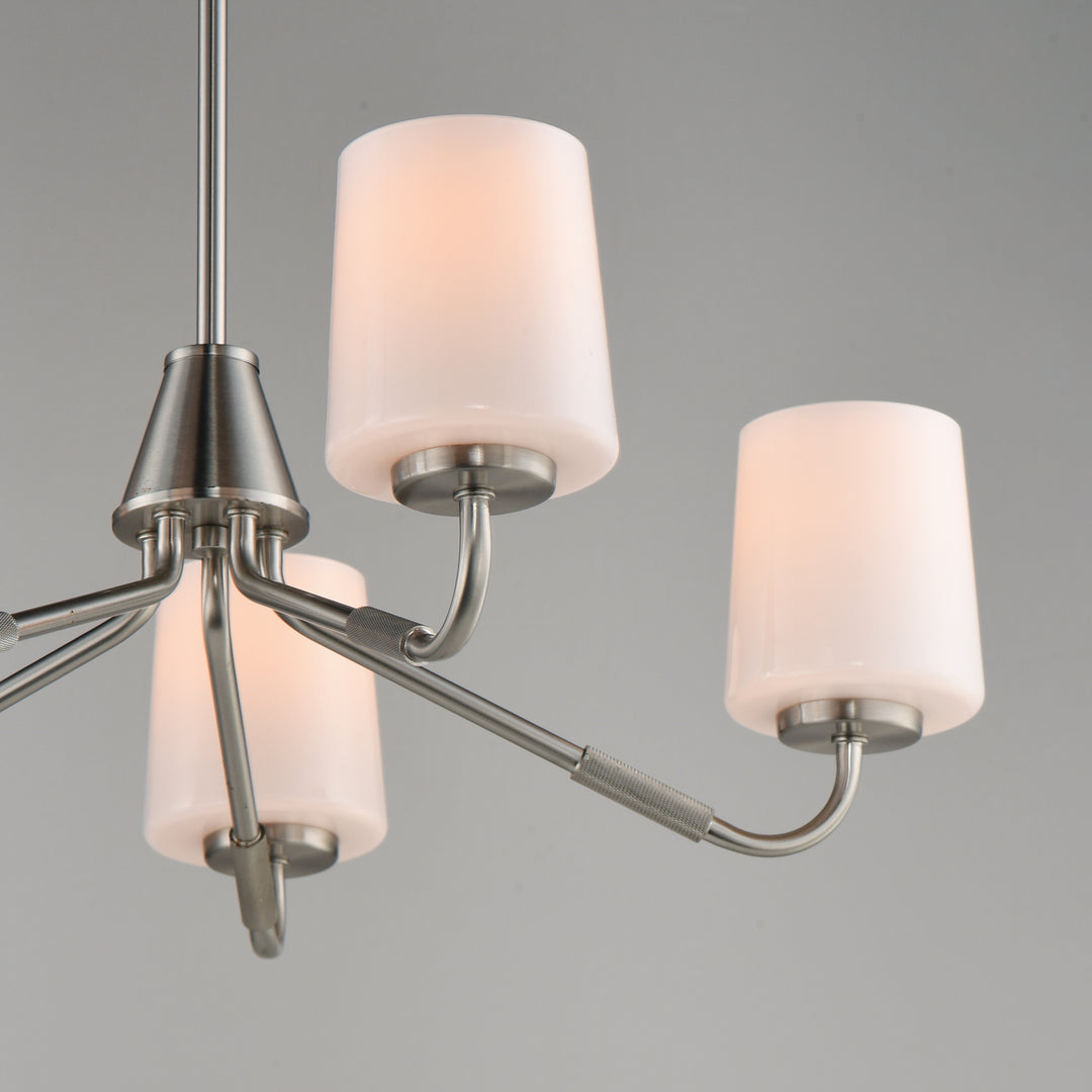 Durham Chandelier White / Satin Nickel alternate view