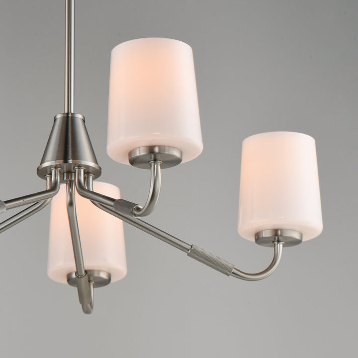 Durham Chandelier White / Satin Nickel alternate view
