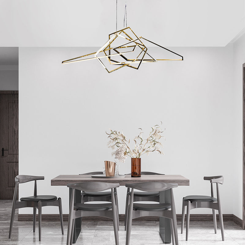 Stainless Steel Frame Geometric LED Light Fixture by Bethel - view 17
