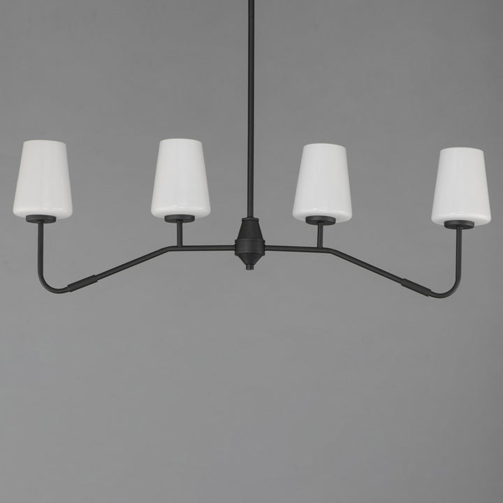 Durham 4-Light Linear Chandelier White / Black alternate view