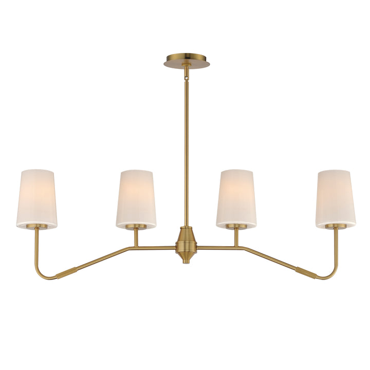 Durham 4-Light Linear Chandelier White / Natural Aged Brass