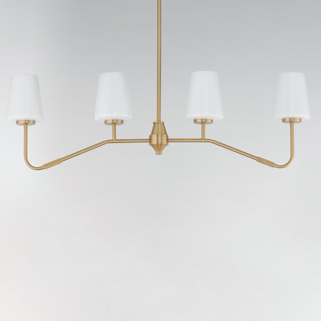 Durham 4-Light Linear Chandelier White / Natural Aged Brass alternate view