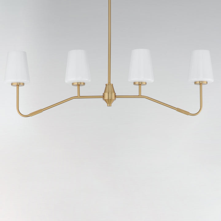 Durham 4-Light Linear Chandelier White / Natural Aged Brass alternate view