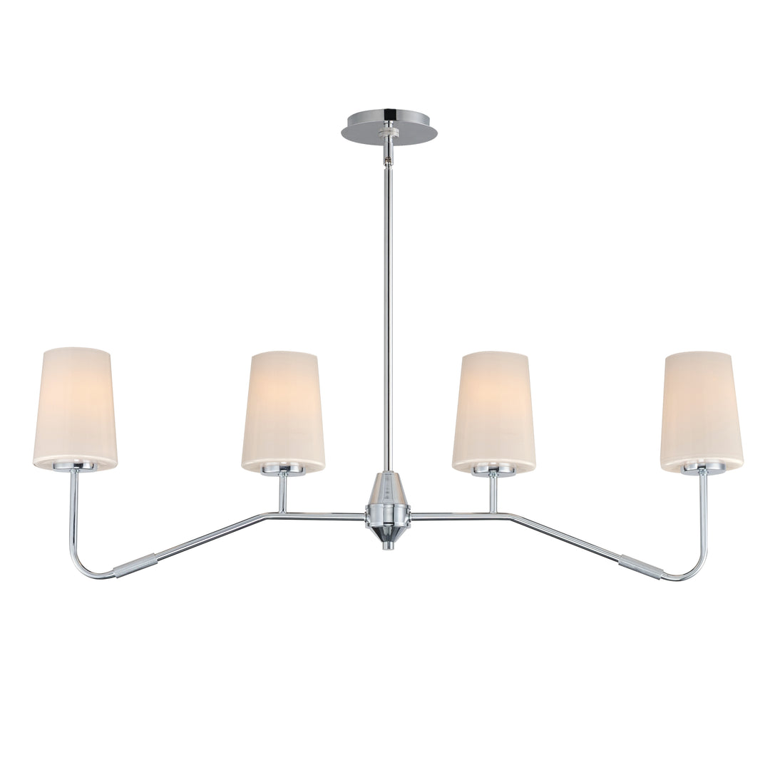 Durham 4-Light Linear Chandelier White / Polished Chrome