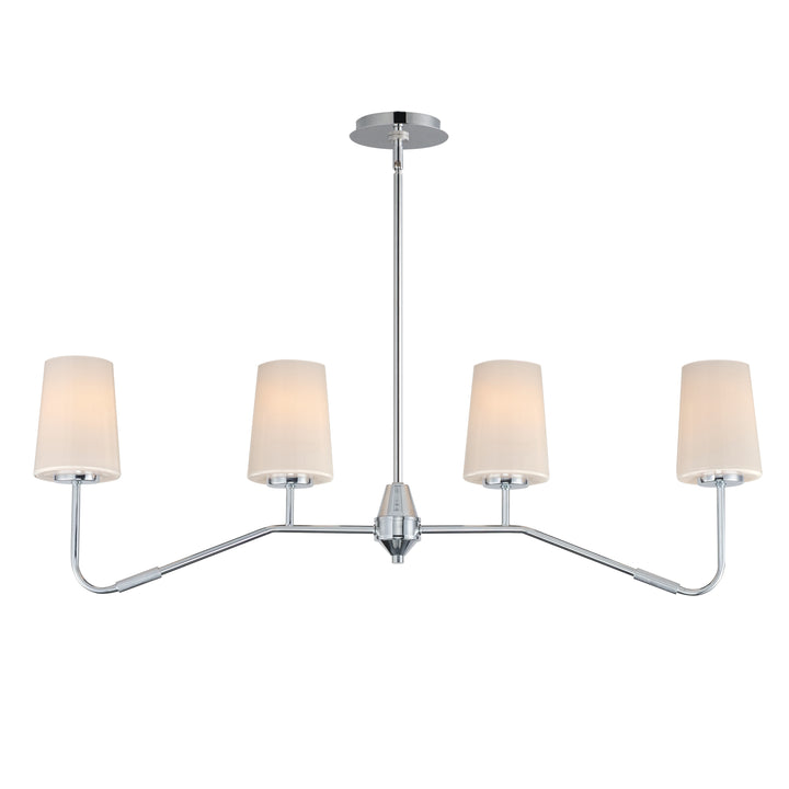 Durham 4-Light Linear Chandelier White / Polished Chrome