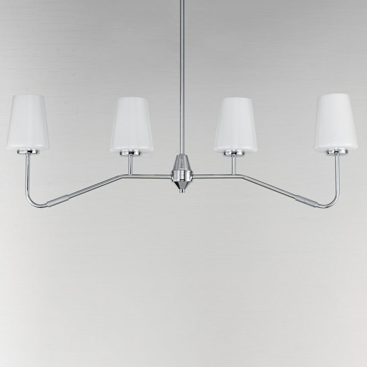 Durham 4-Light Linear Chandelier White / Polished Chrome alternate view