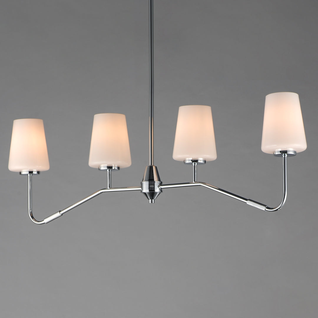 Durham 4-Light Linear Chandelier White / Polished Chrome alternate view