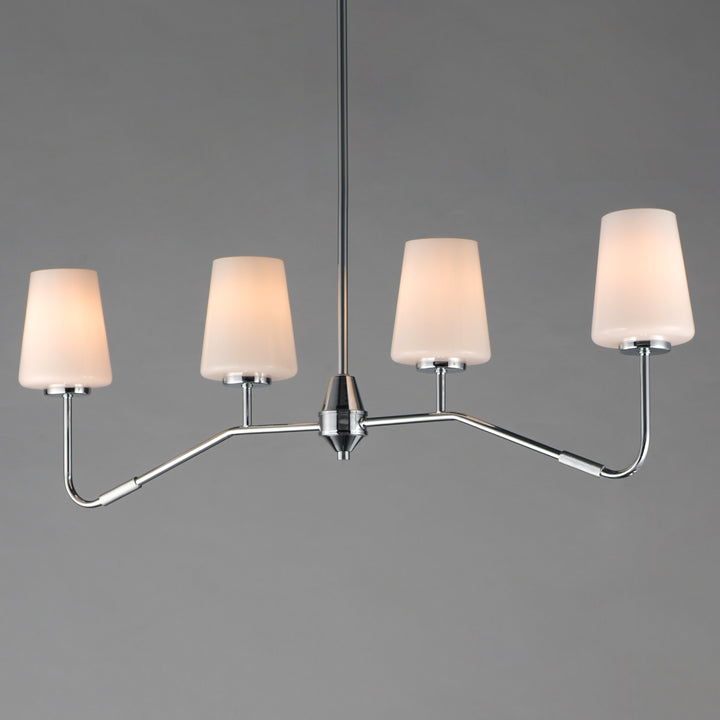 Durham 4-Light Linear Chandelier White / Polished Chrome alternate view