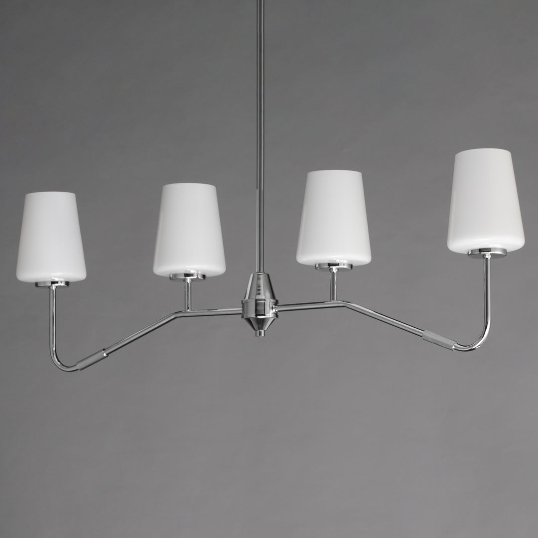 Durham 4-Light Linear Chandelier White / Polished Chrome alternate view