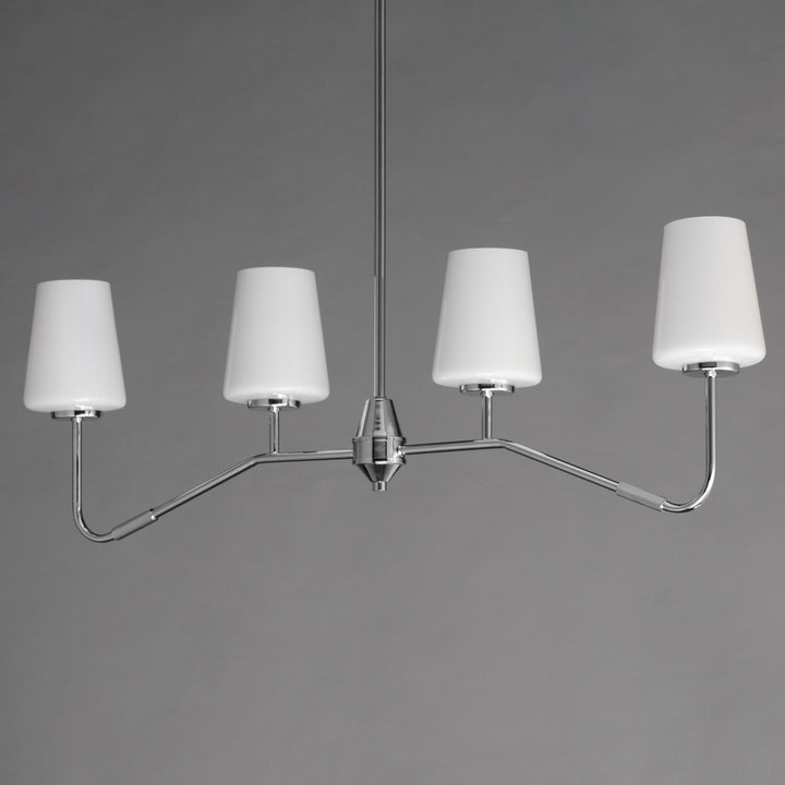 Durham 4-Light Linear Chandelier White / Polished Chrome alternate view